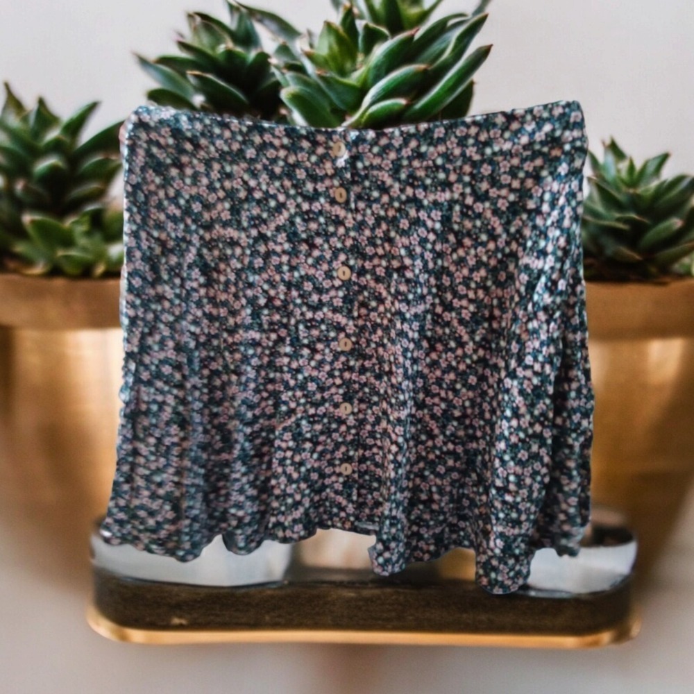 Maurices‎ High Rise Skirt Floral Black NWT XL
